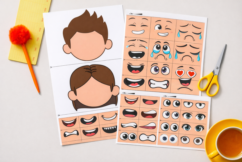 Quadro de Emoções de Imprimir para Crianças, Estrategia SEL
