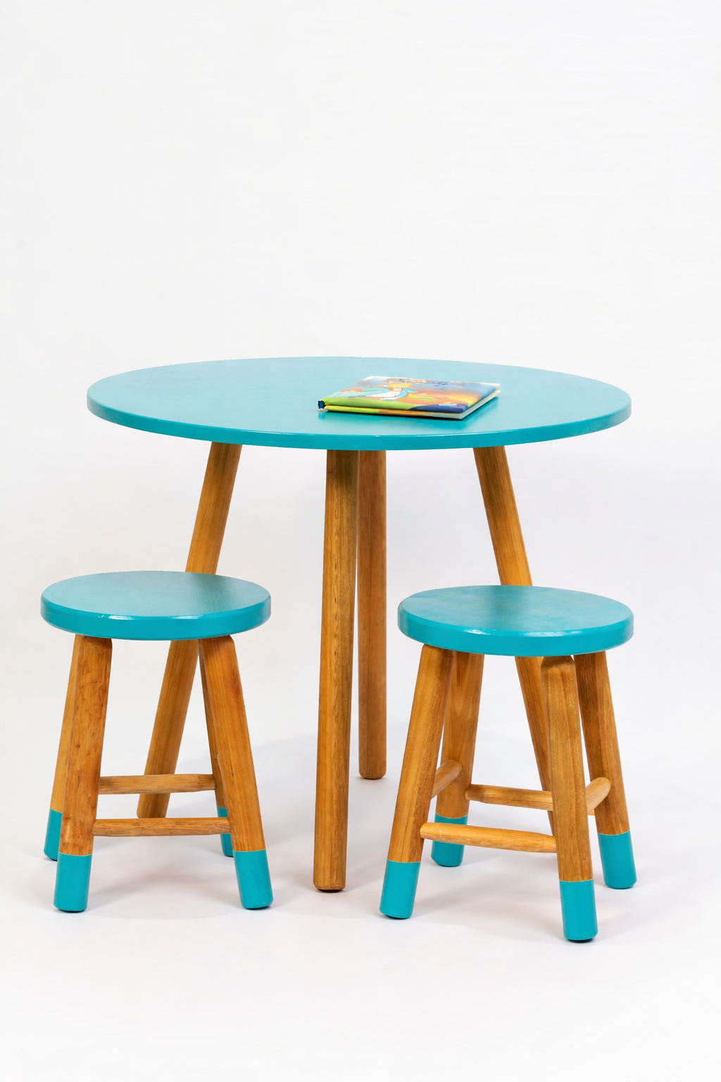 Mesa de Atividades com 2 banquinhos Azul Tiffany