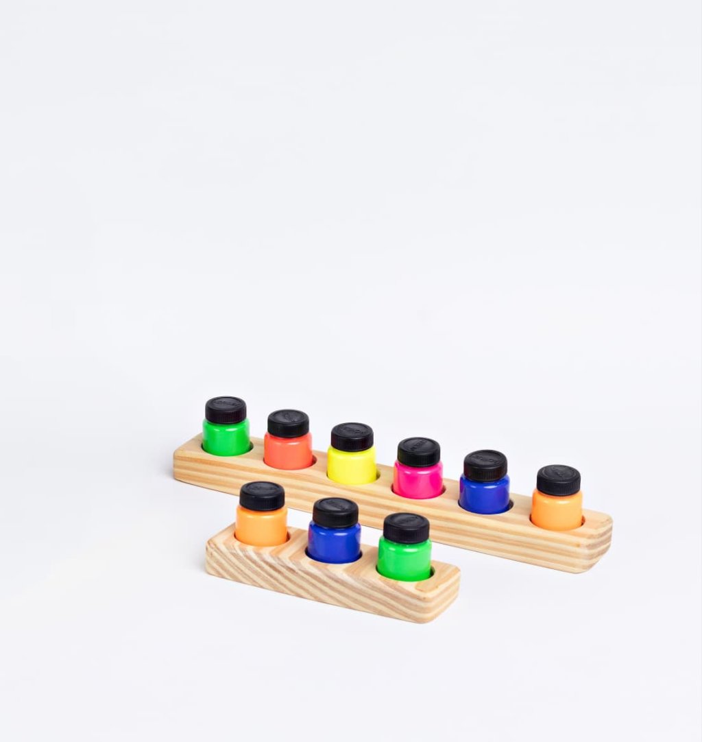 Kit Pequeno Artista Organizador, Seletor De Tintas Madeira