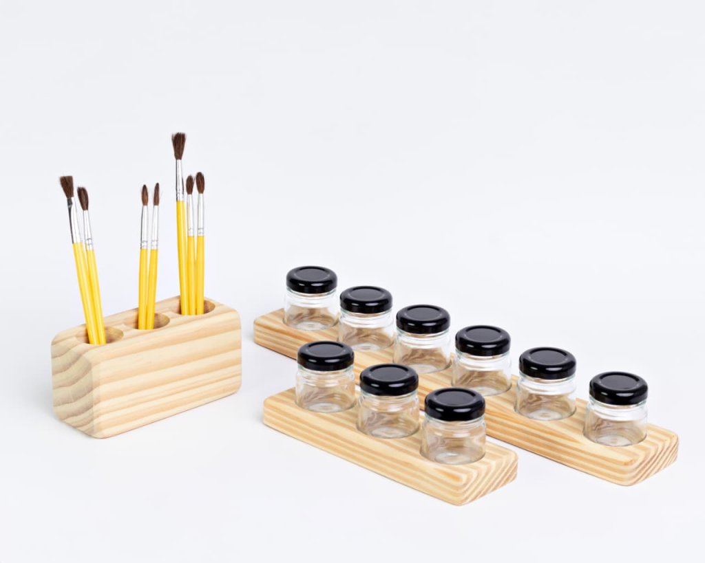 Kit Pequeno Artista, Organizador Seletores De Tintas Pincel