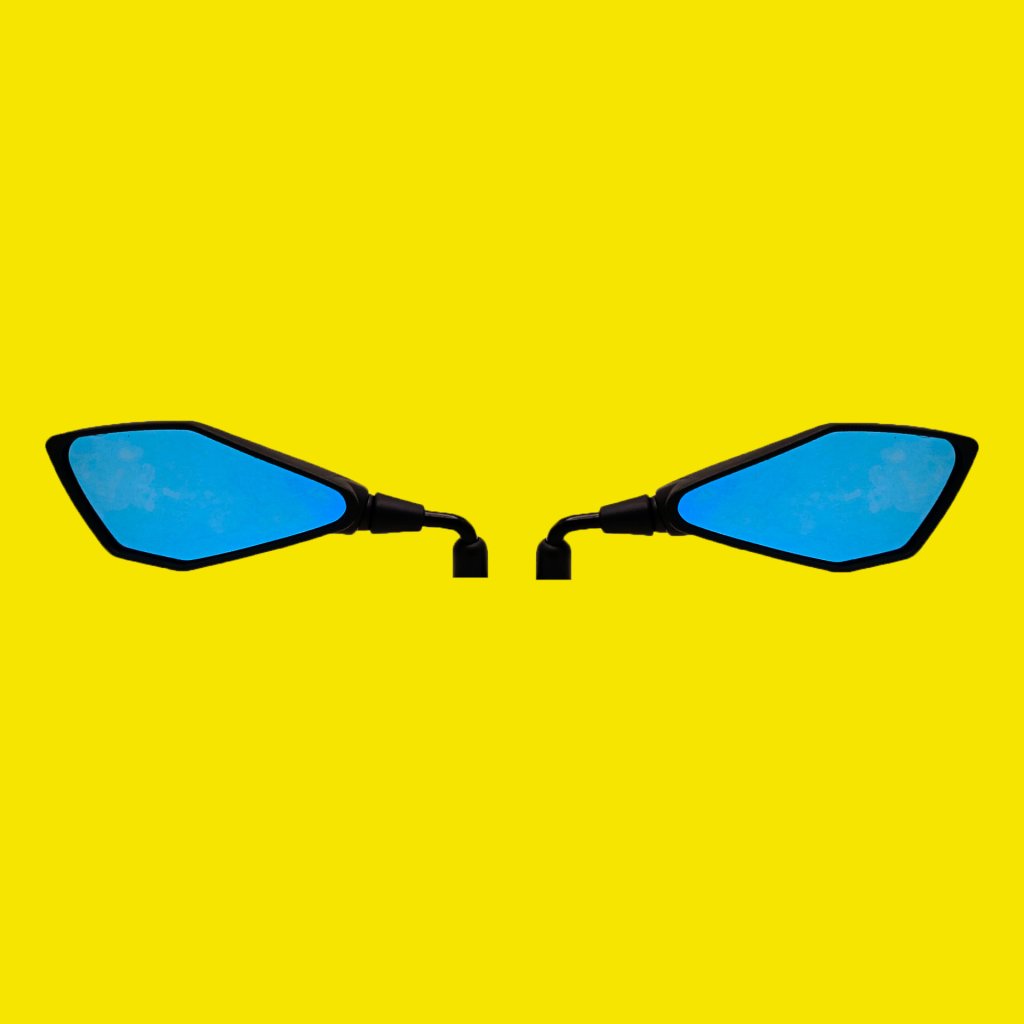 RETROVISOR Z400 FIXO ROSCA HONDA HASTE CURTA 90 GRAUS LENTE AZUL - SM0055