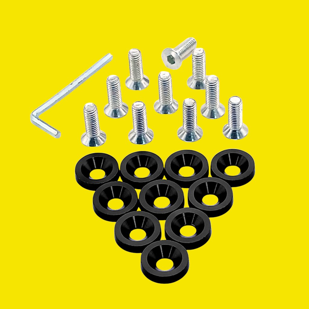 PARAFUSO ARRUELA ANODIZADA M6 TUNING CARRO/MOTO PACK C/10 PRETO - SM0631