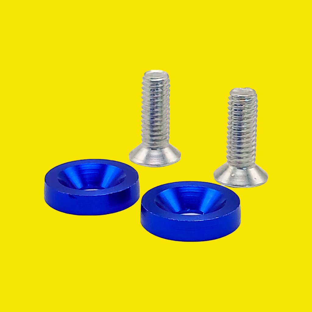 PARAFUSO ARRUELA ANODIZADA M6 TUNING CARRO/MOTO AZUL PAR - SM0624