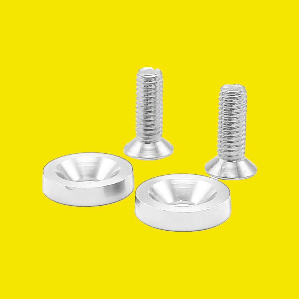 PARAFUSO ARRUELA ANODIZADA M6 TUNING CARRO/MOTO PRATA  PAR - SM0625