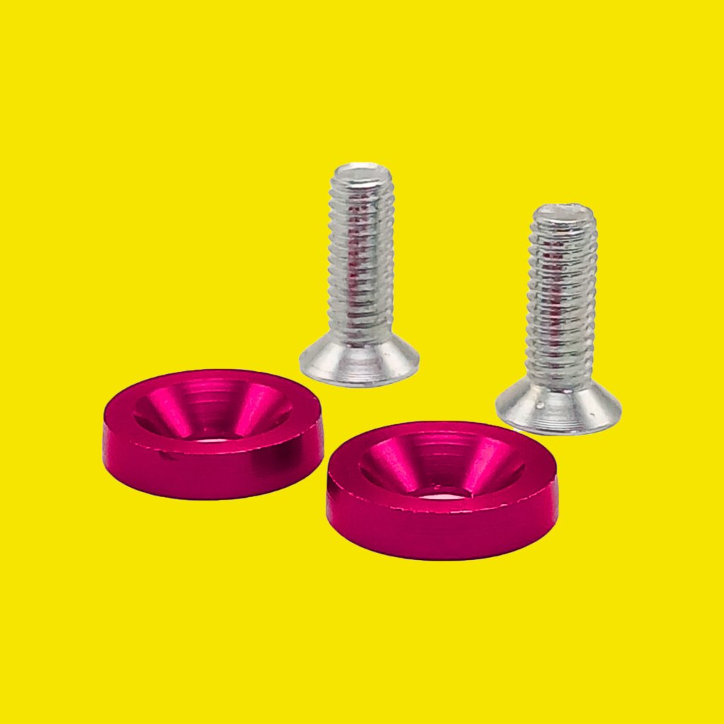 PARAFUSO ARRUELA ANODIZADA M6 TUNING CARRO/MOTO PINK PAR - SM0627