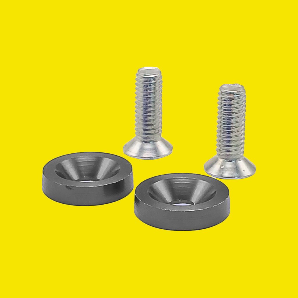 PARAFUSO ARRUELA ANODIZADA M6 TUNING CARRO/MOTO CINZA TITANIUM PAR - SM0629