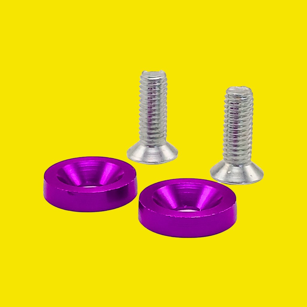 PARAFUSO ARRUELA ANODIZADA M6 TUNING CARRO/MOTO ROXO PAR - SM0630