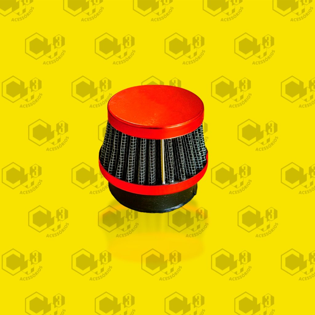 FILTRO DE AR ESPORTIVO VERMEELHO COM ADAPTADOR MEDIDAS 28,0MM - 35,0MM - 45,0MM - RETO - SM0374