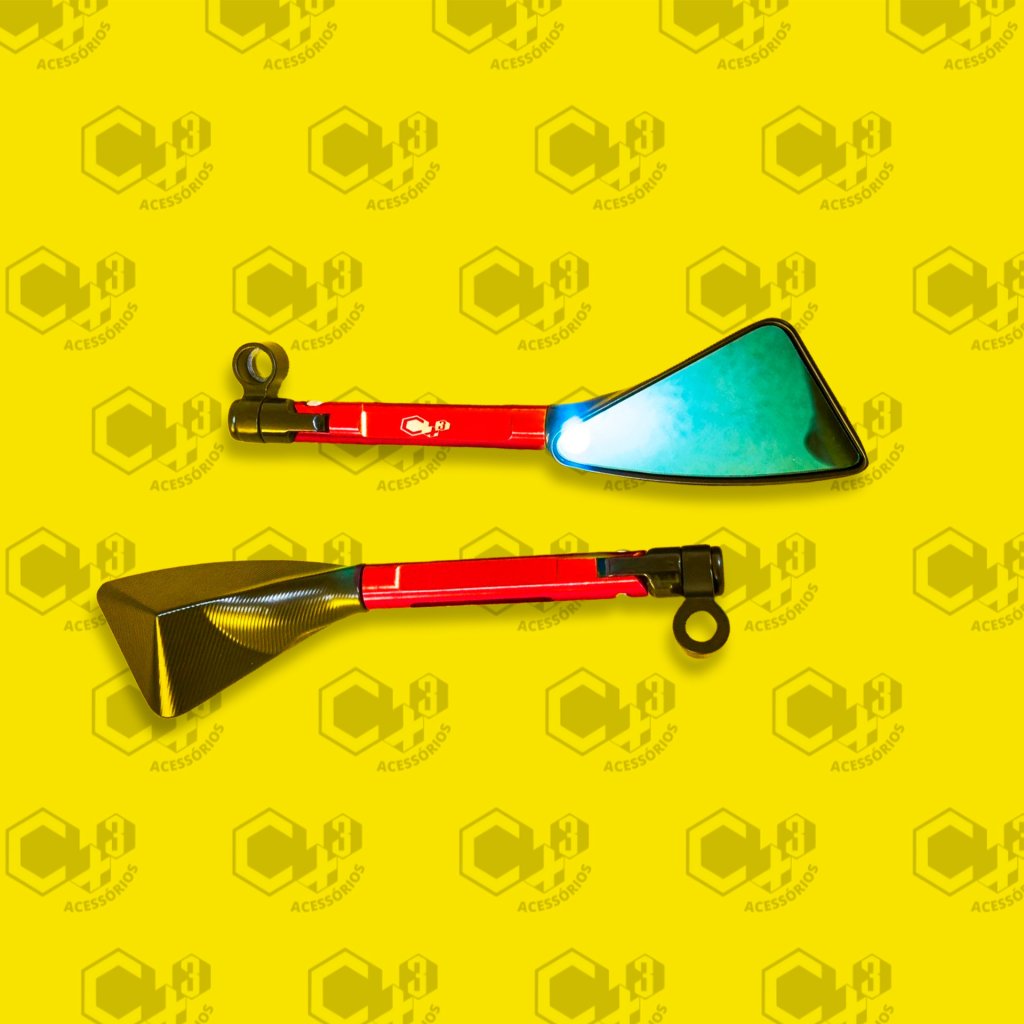 RETROVISOR TOMOK 3 PONTAS VERMELHO SM0018