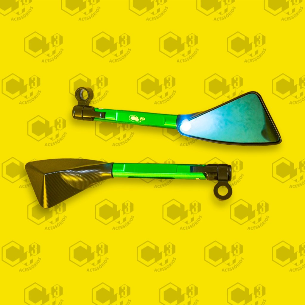RETROVISOR TOMOK 3 PONTAS VERDE SM0022