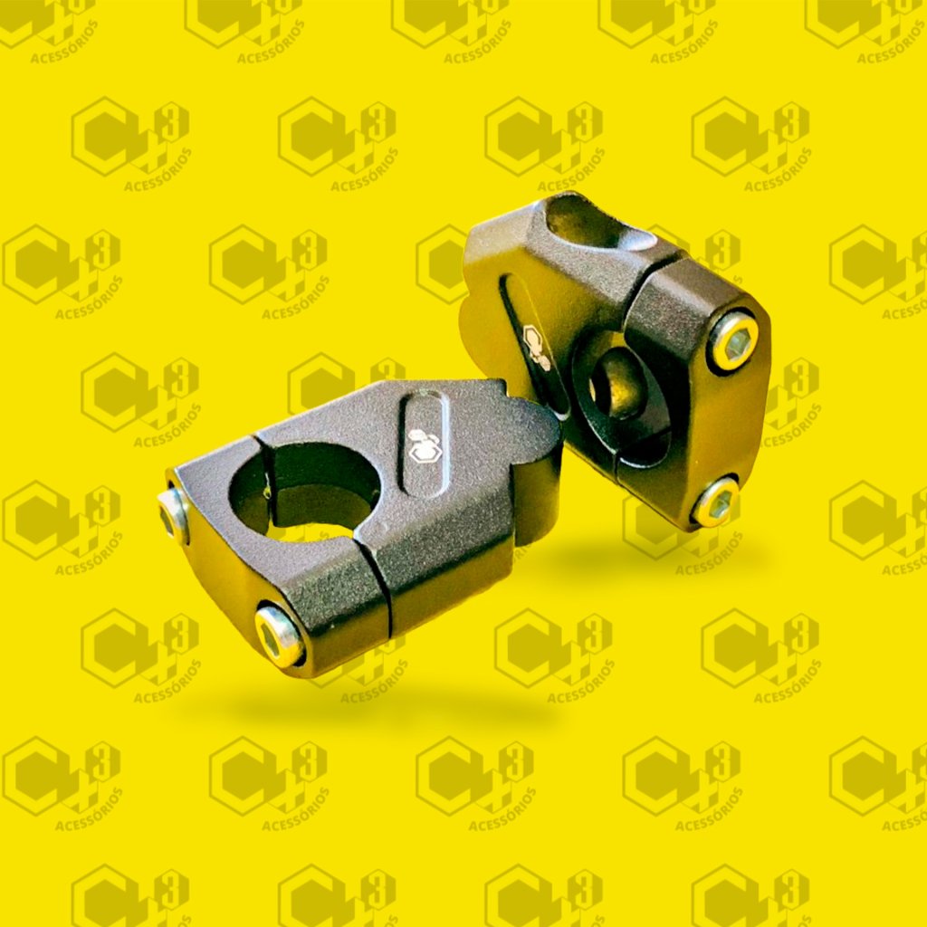 SUPORTE GUIDÃO CURVADO PRETO 28mm SM0080