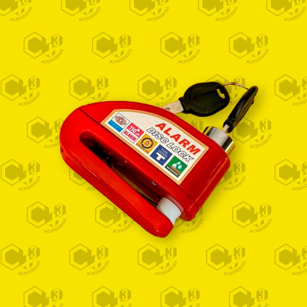 TRAVA DISCO DE FREIO COM ALARME VERMELHO - SM0344
