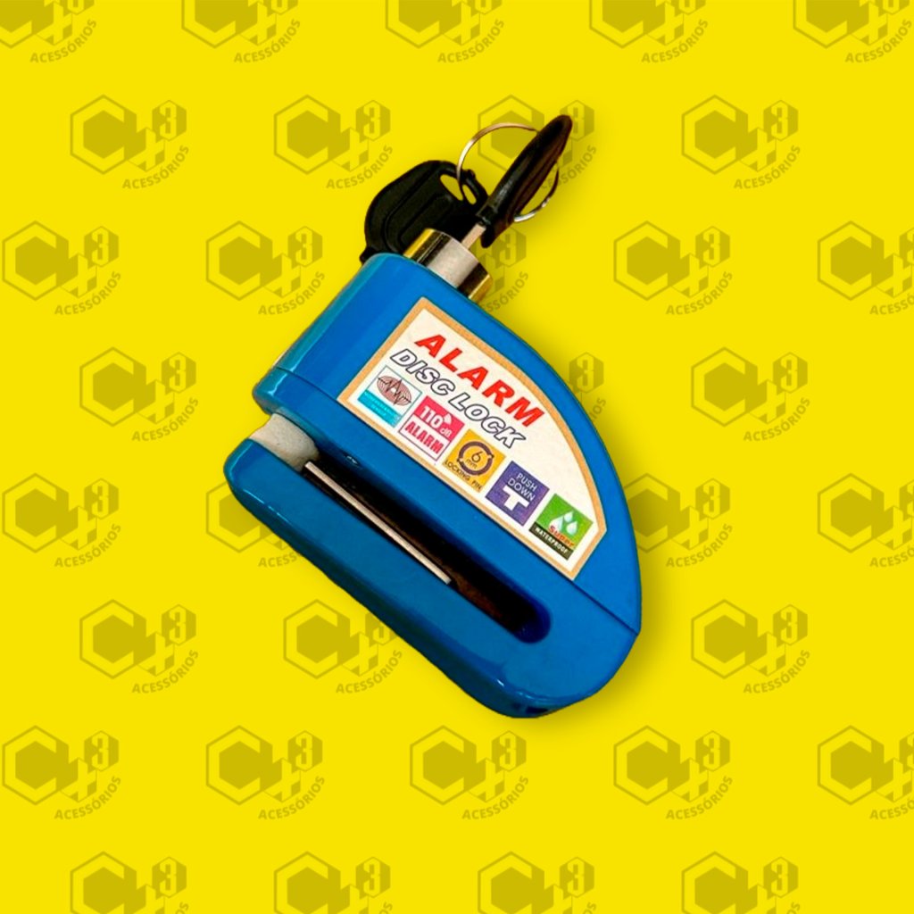 TRAVA DISCO DE FREIO COM ALARME AZUL - SM0346