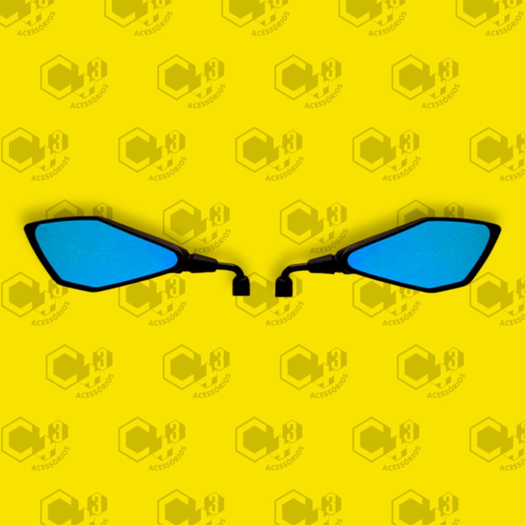 RETROVISOR Z400 FIXO ROSCA HONDA HASTE CURTA 90 GRAUS LENTE AZUL - SM0055