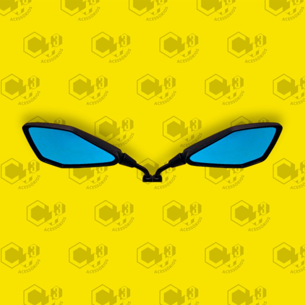 RETROVISOR BMW FIXO ROSCA HONDA HASTE CURTA 90 GRAUS LENTE AZUL - SM0050