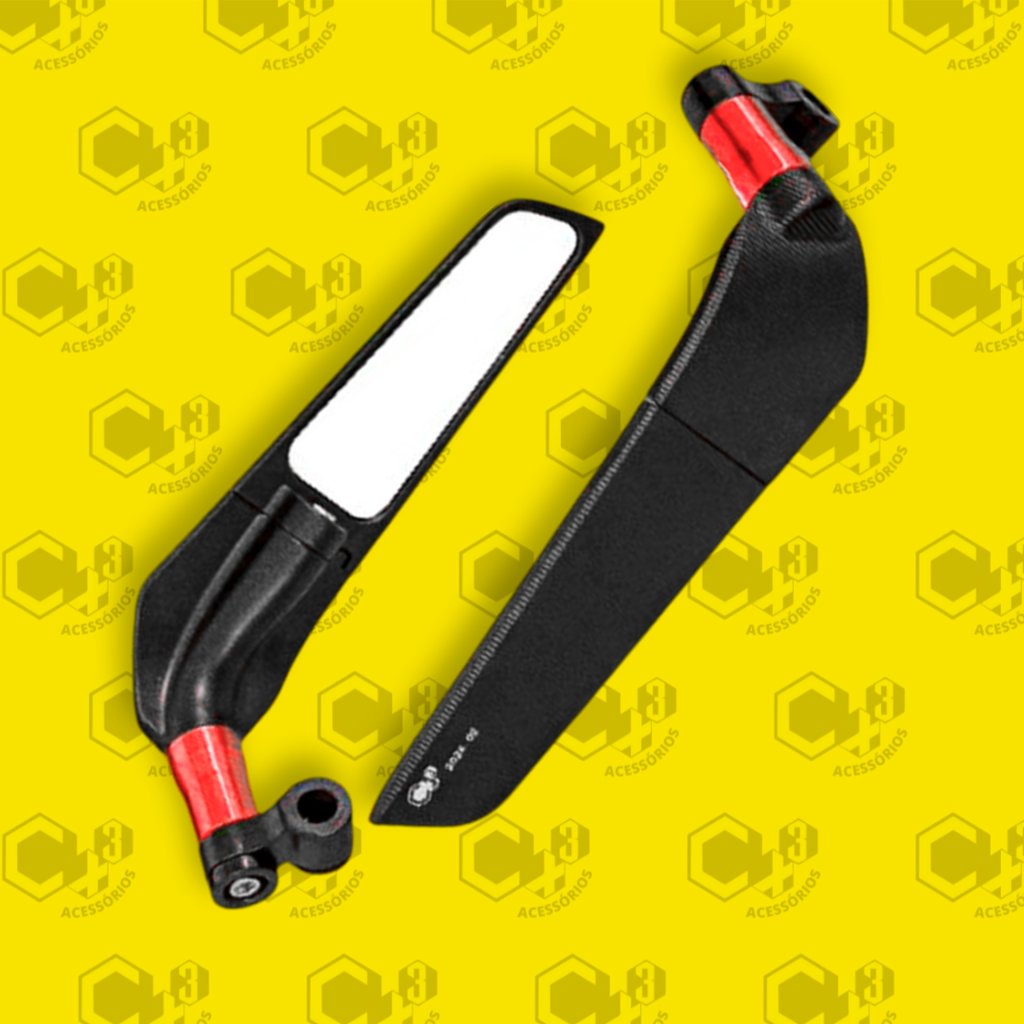 RETROVISOR AIRFOIL 108MM VERMELHO - SM0042