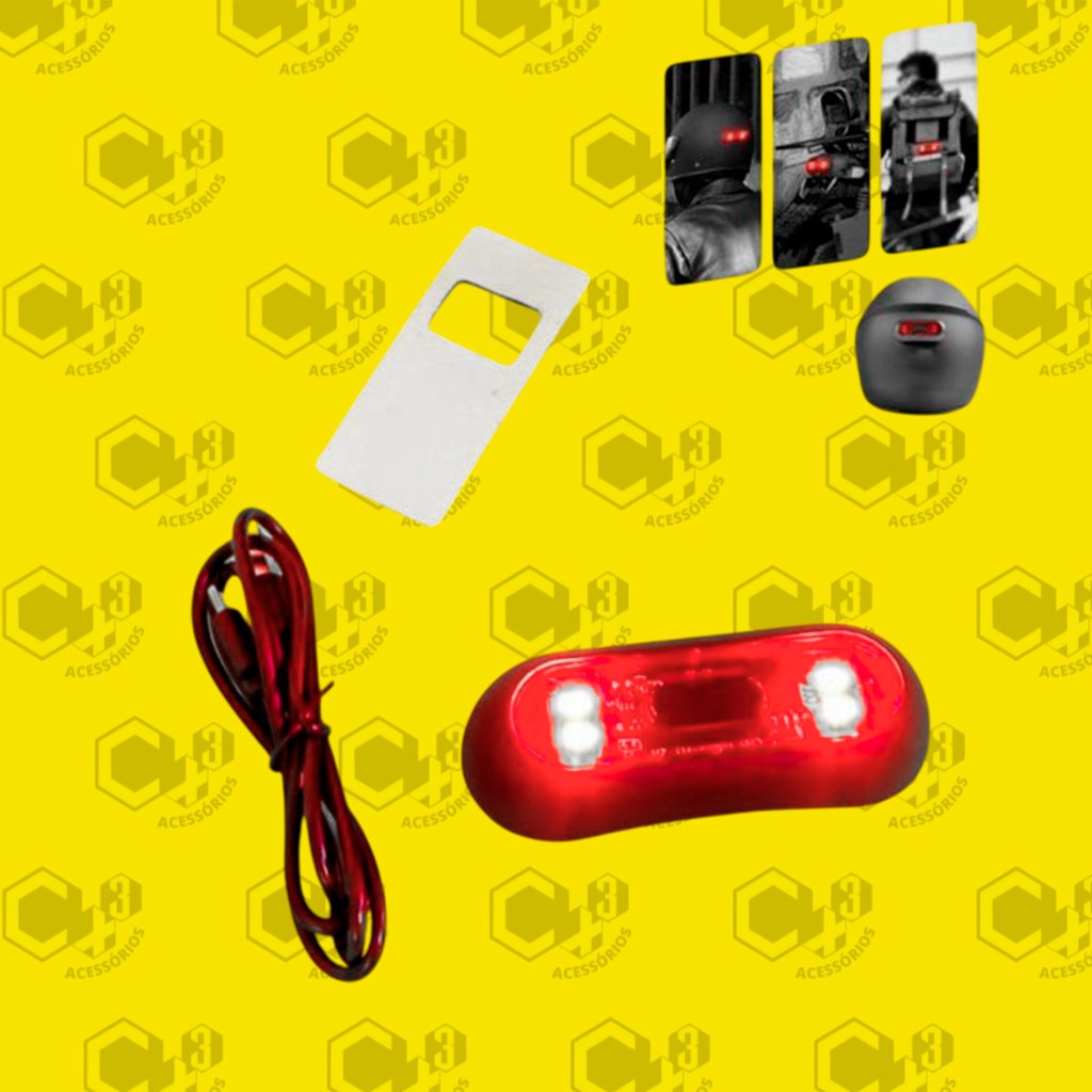 BRAKE LIGHT LED CAPACETE - SM0397