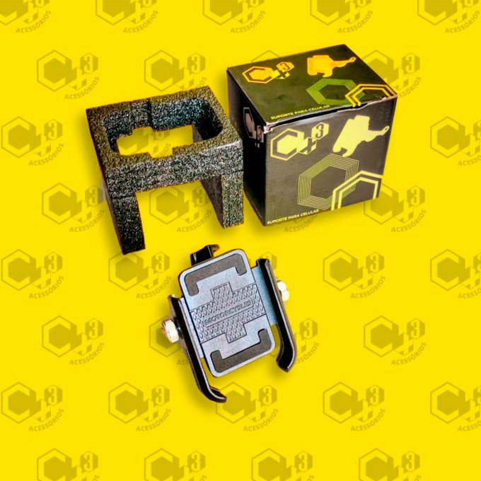 SUPORTE DE CELULAR SEM CARREGADOR ALUMINIO (FIXACAO RETROVISOR) COR PRETO - SM0438