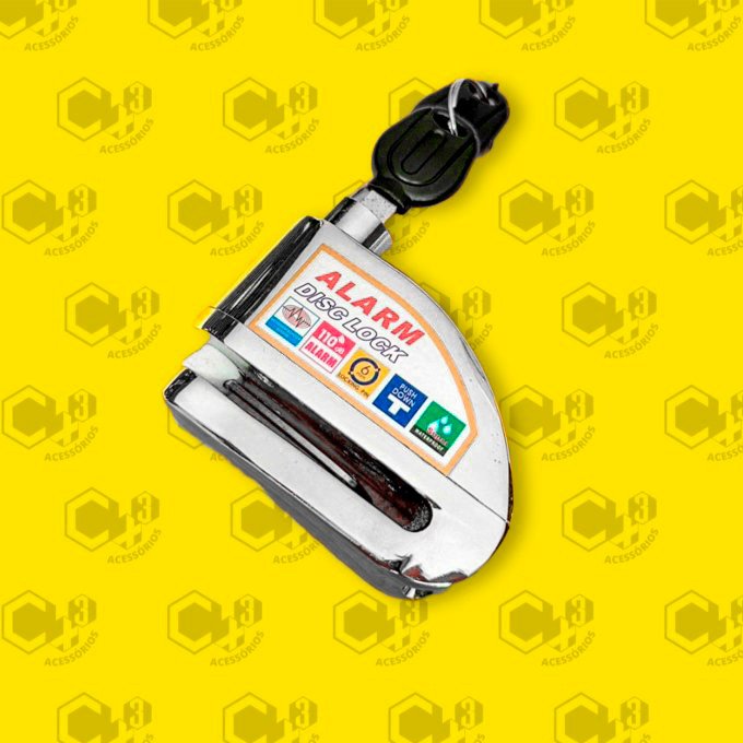 TRAVA  DISCO DE FREIO COM ALARME CROMADO - SM0343