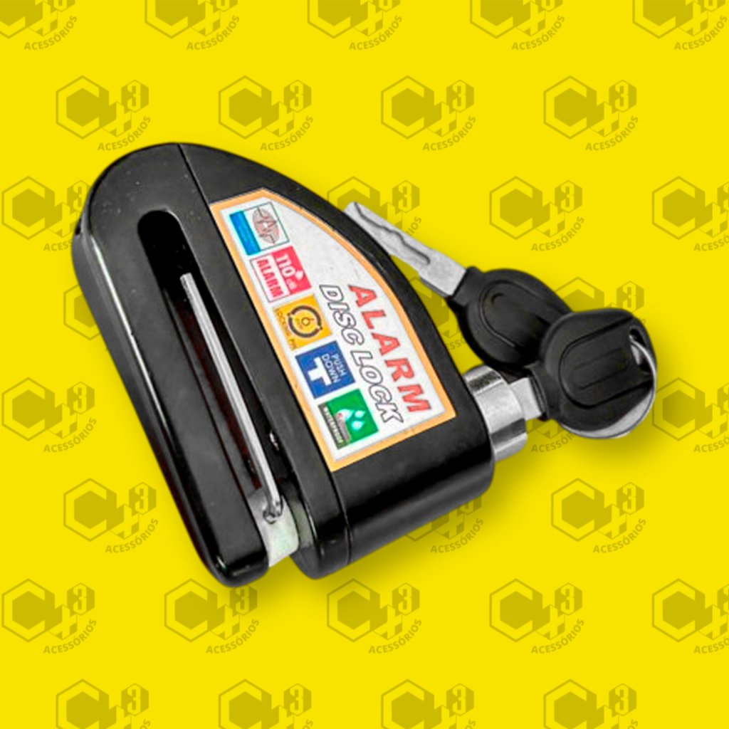 TRAVA  DISCO DE FREIO COM ALARME PRETO - SM0342