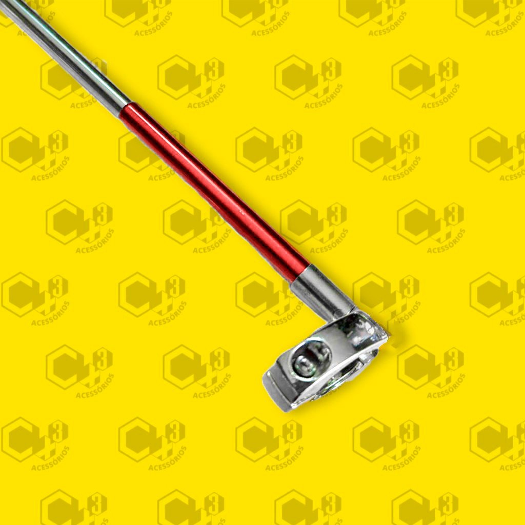 ANTENA METALICA CORTA PIPA RETRATIL  GUIDAO - COMPR. 65CM  VERMELHO - SM0305