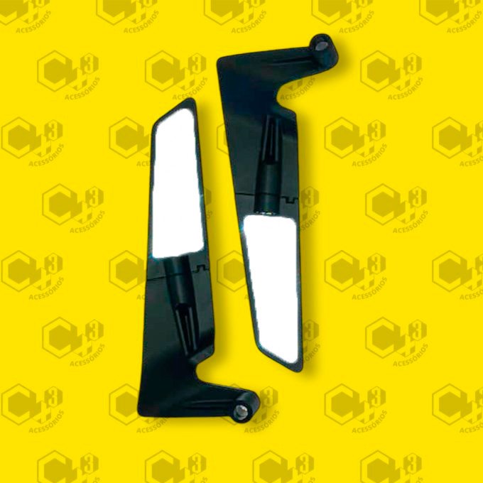 RETROVISOR AIRFOIL 90 GRAUS 108MM NYLON PRETO - SM0056