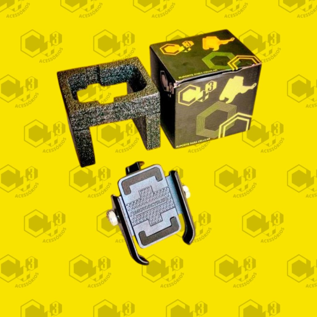 SUPORTE DE CELULAR SEM CARREGADOR ALUMINIO (FIXACAO RETROVISOR) COR PRETO - SM0438