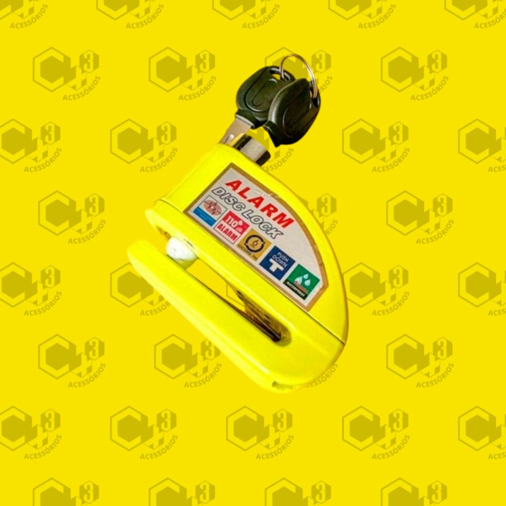 TRAVA DISCO DE FREIO COM ALARME AMARELO - SM0345