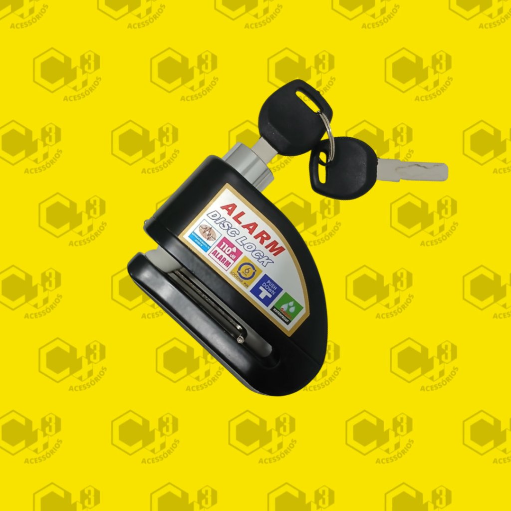 TRAVA  DISCO DE FREIO COM ALARME PRETO - SM0342