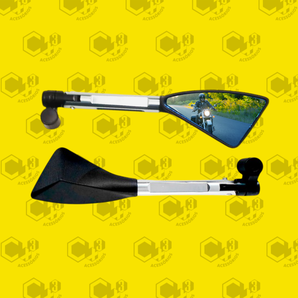 RETROVISOR TOMOK 3 PONTAS PRATA SM0021