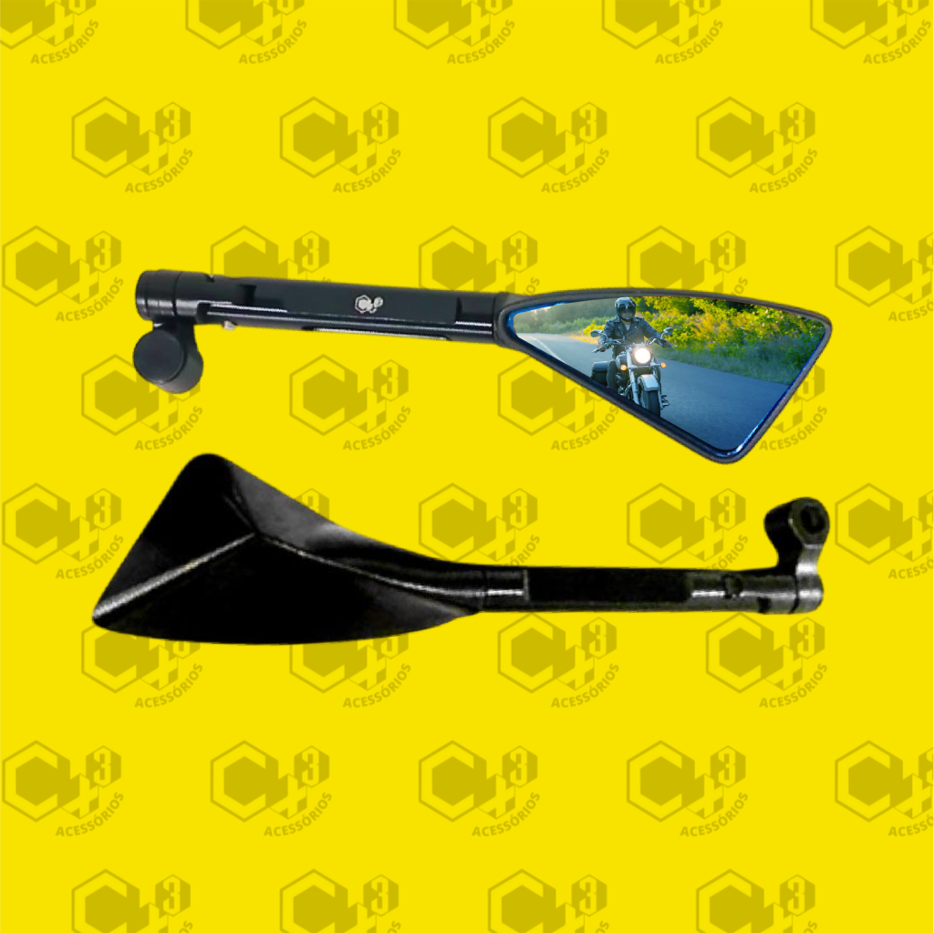 RETROVISOR TOMOK 3 PONTAS PRETO SM0017