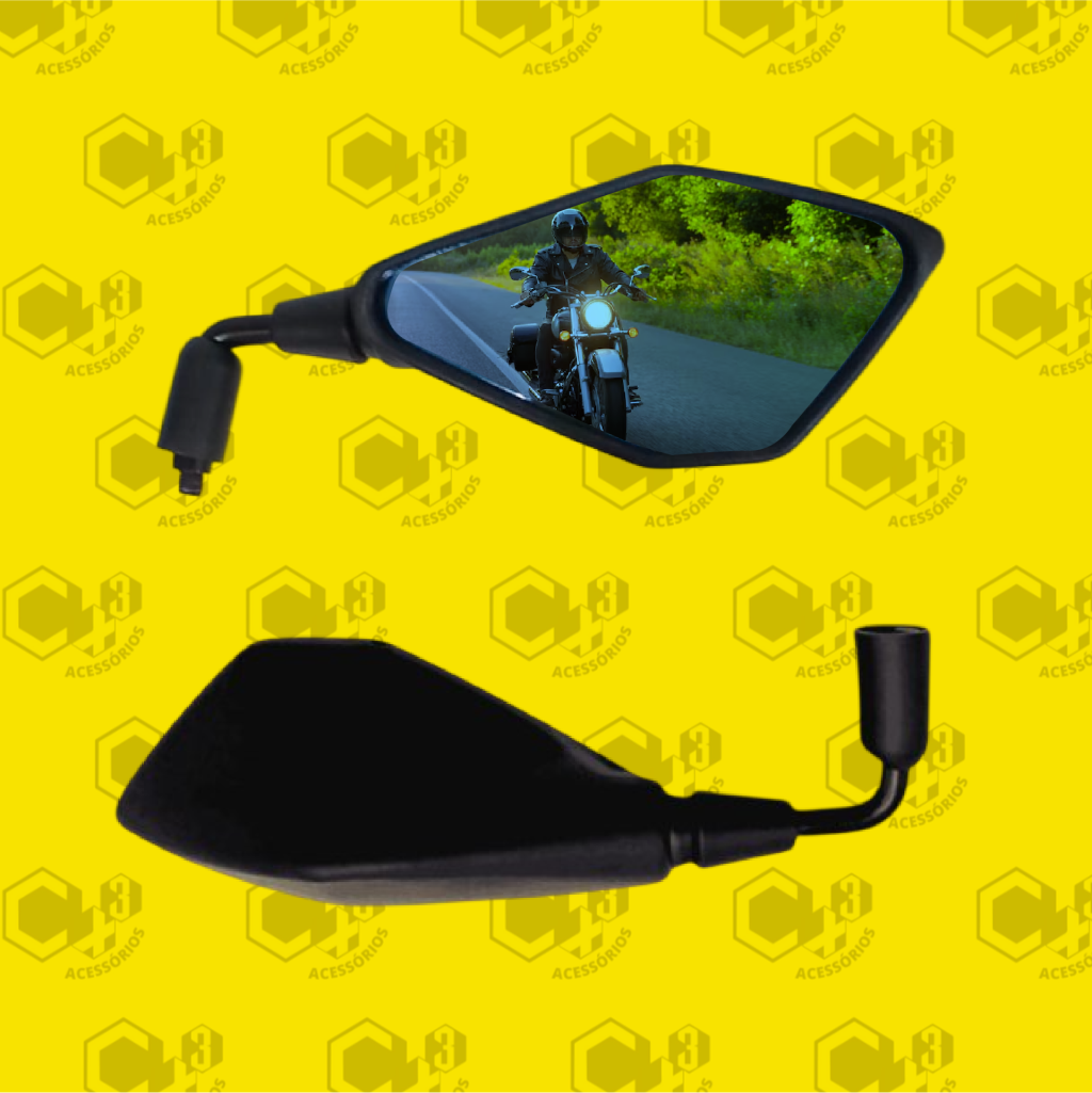 RETROVISOR Z400 FIXO ROSCA HONDA HASTE CURTA 90 GRAUS LENTE AZUL - SM0055