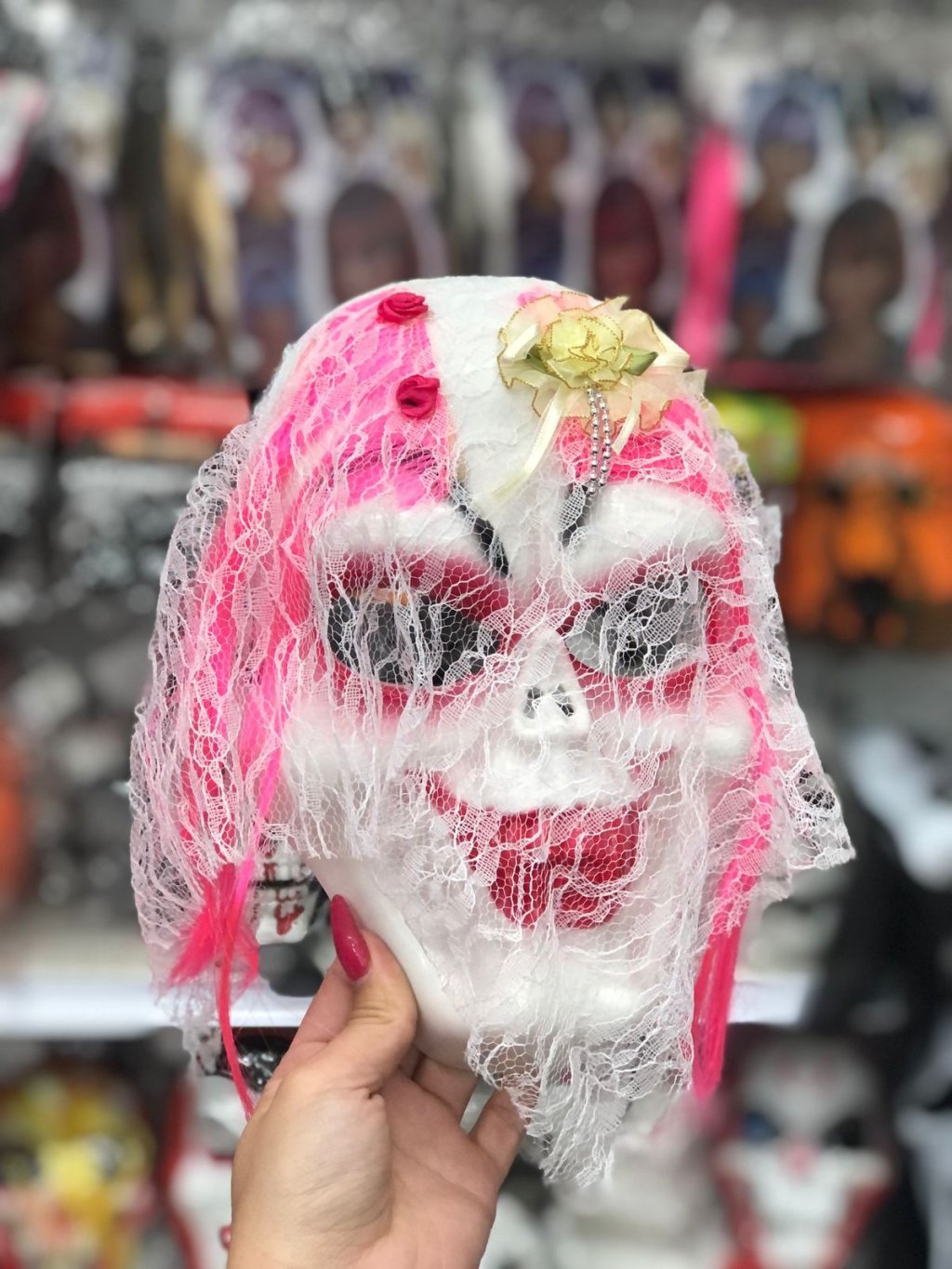 Máscara Caveira Com Renda