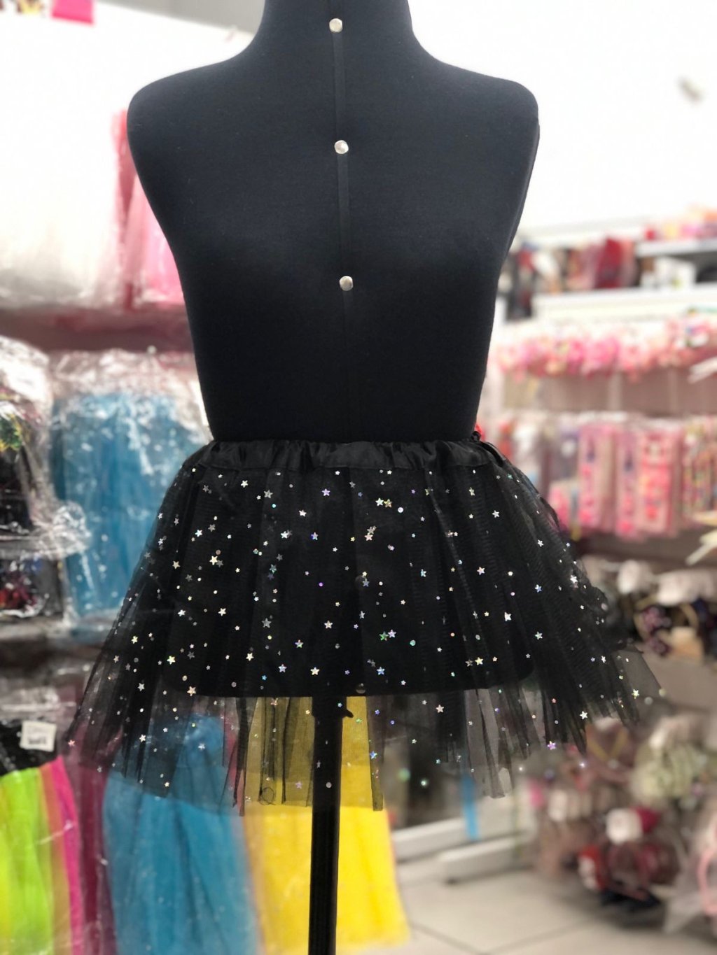 Saia De Tule Preta Com Brilhos