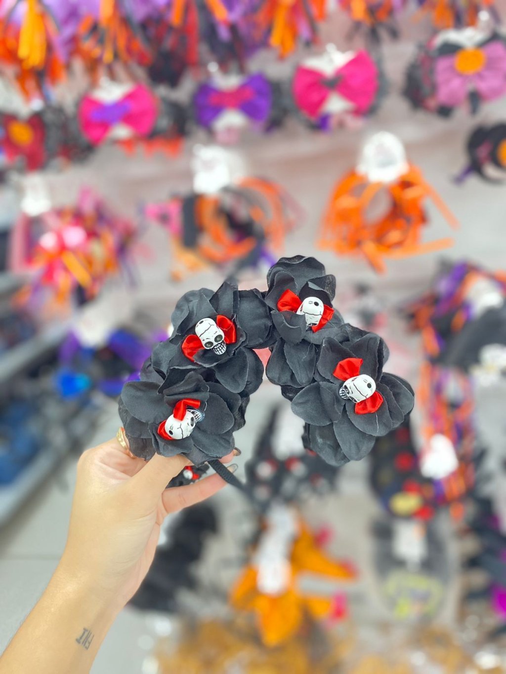 Tiara Caveira Halloween vermelha