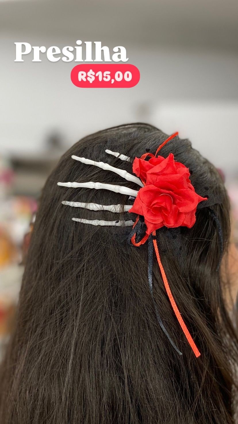 Presilha Esqueleto Com Flor