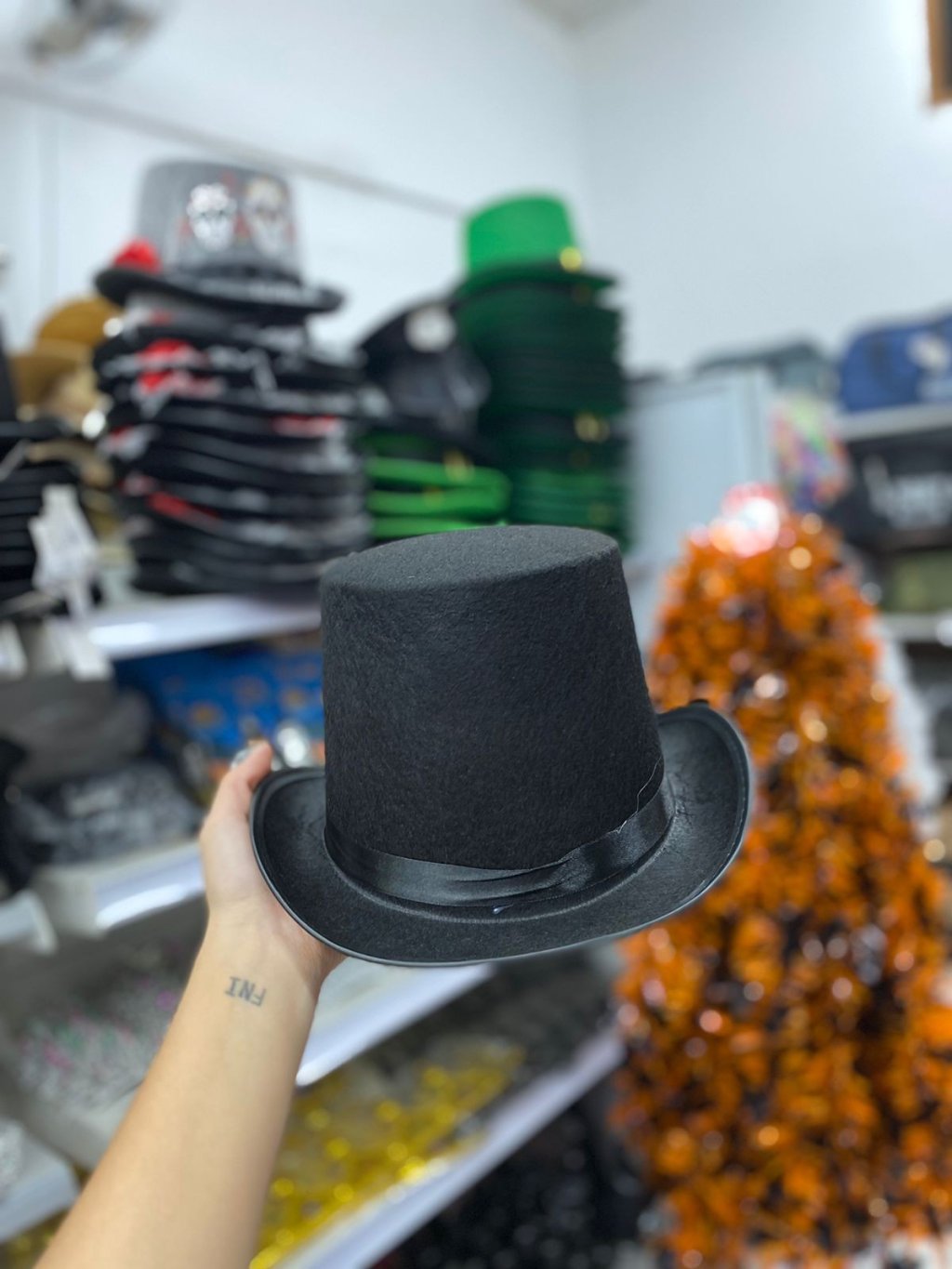 Cartola Preta Veludo Alta