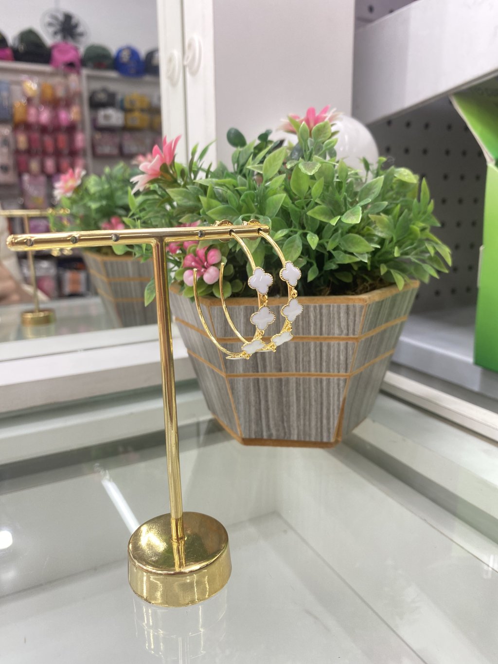 Argola Trevo Branco