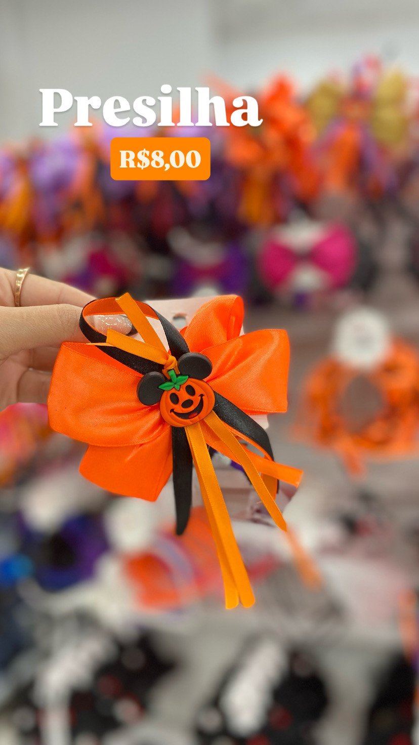 Presilha laranja abóbora detalhes preto