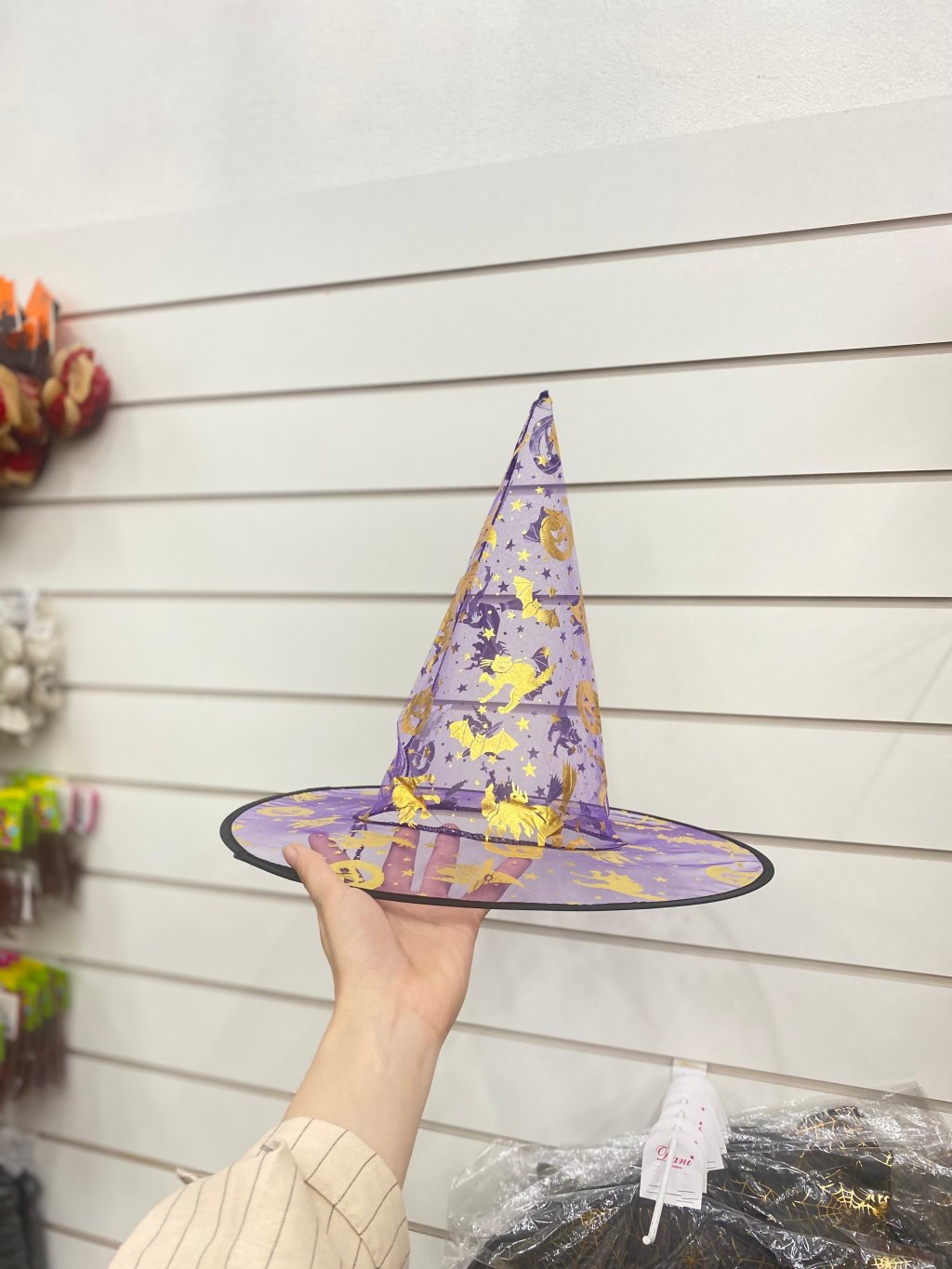 Chapéu de bruxa transparente 