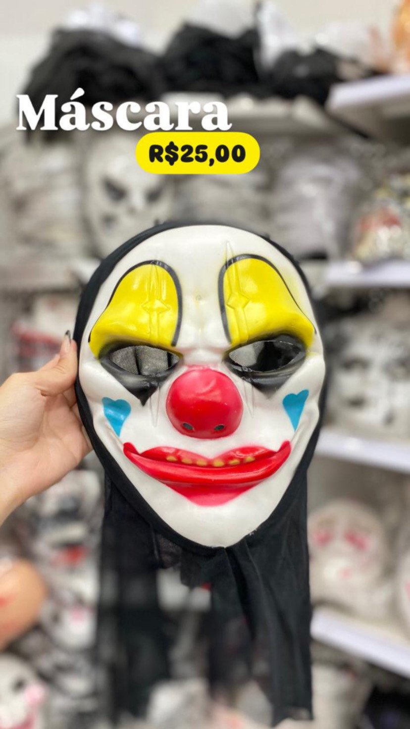 Máscara palhaço com sombra amarela