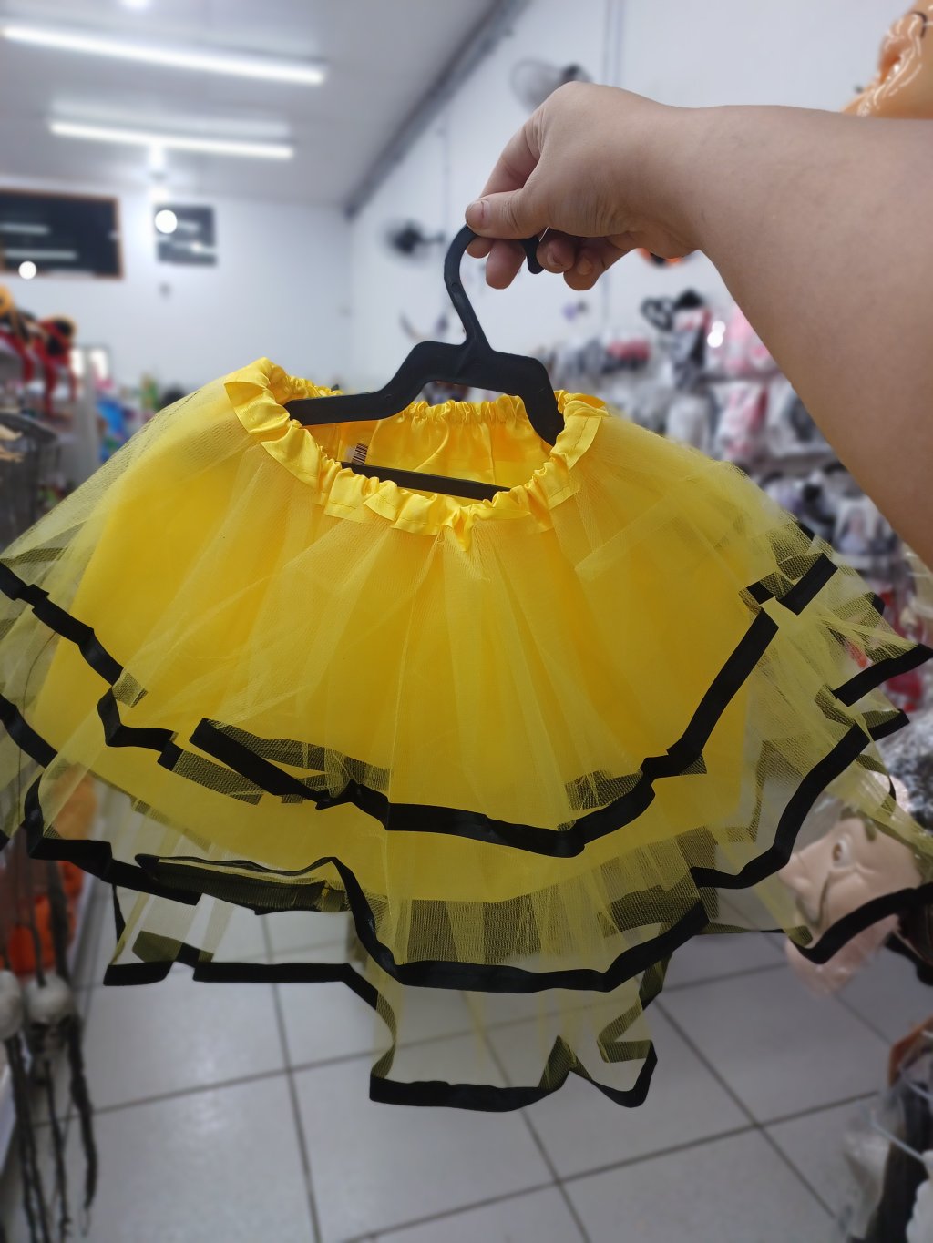 Saia TuTu Amarela com preto 30cm