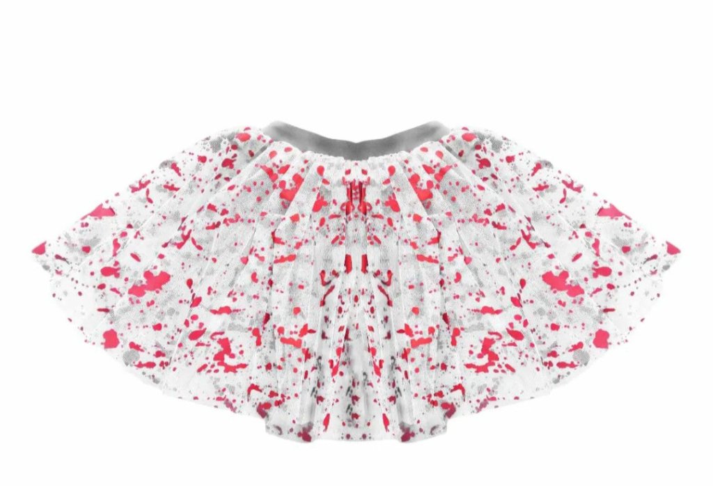 Saia Tule Branca com Sangue