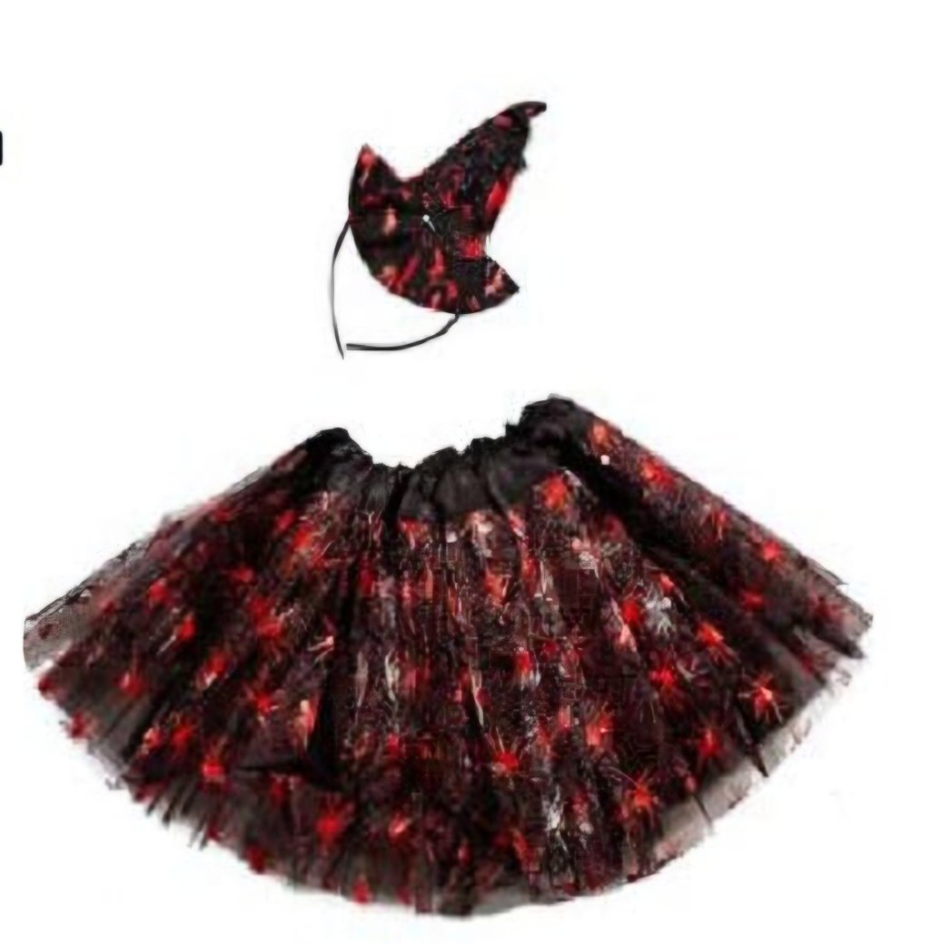 Fantasia Aranha vermelha saia e tiara 