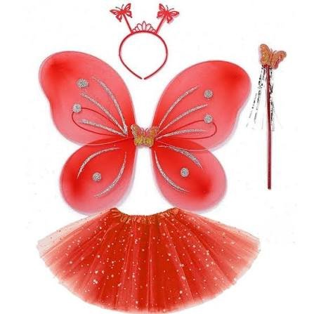 Fantasia borboleta kit Vermelho 