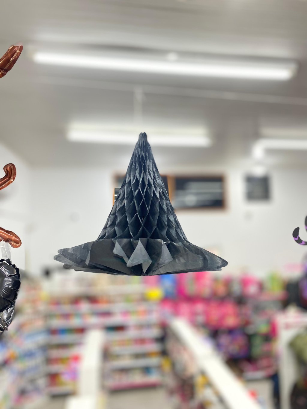 Decoração chapéu de bruxa preto 