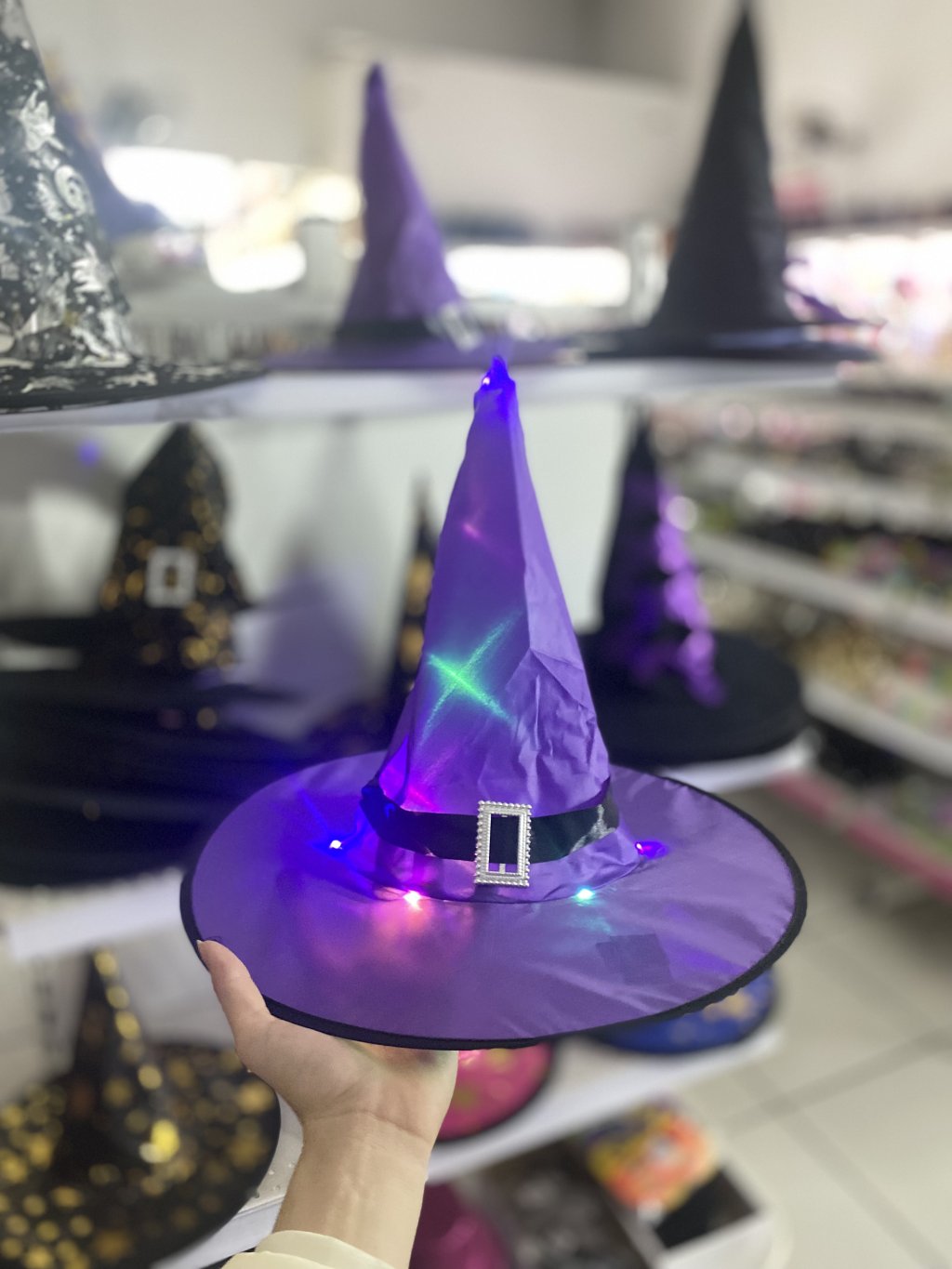 Chapéu de bruxa com led