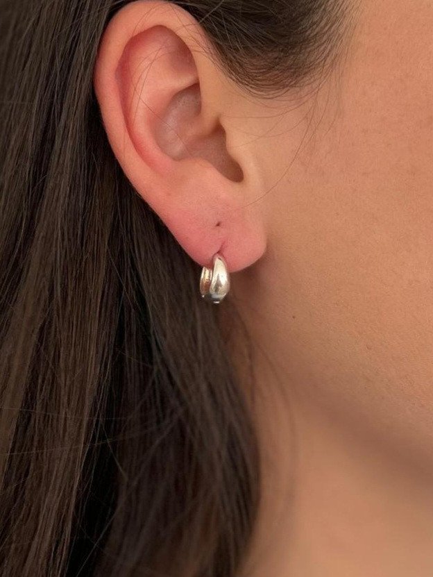 Brinco Argola Gota Prata