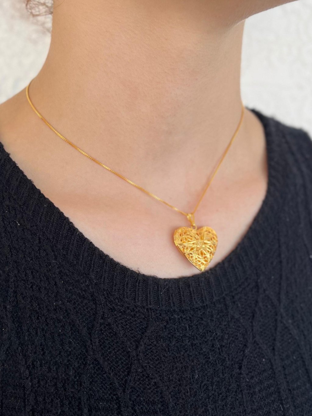 Colar Relicário de coração 