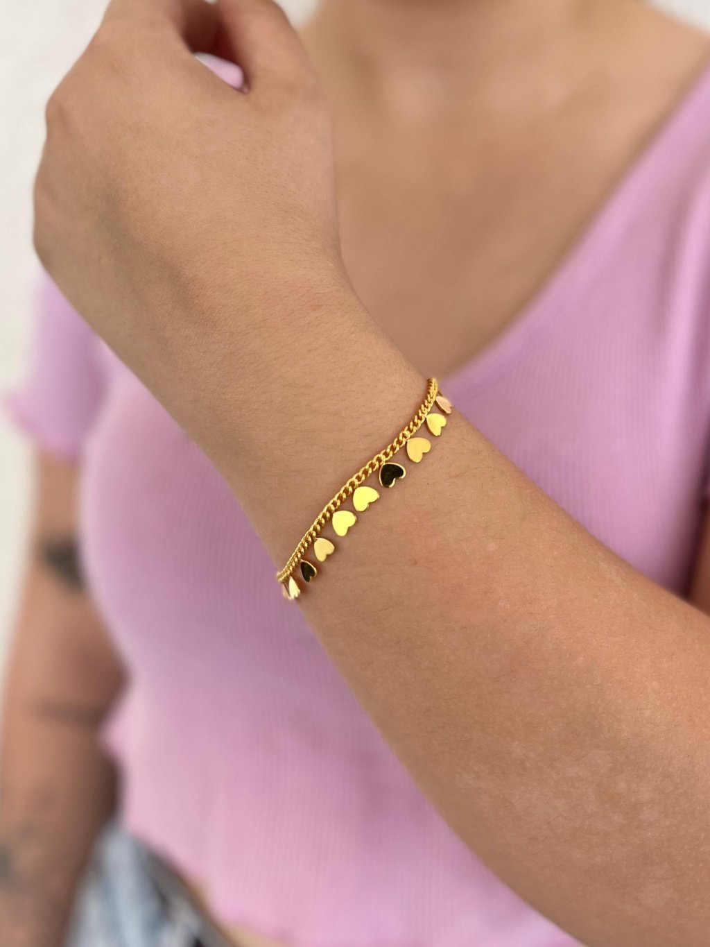 Pulseira com Coração pendente 